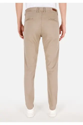 Slim fit, mid rise, straight leg, beige men's pants (Cl1049749) - 2