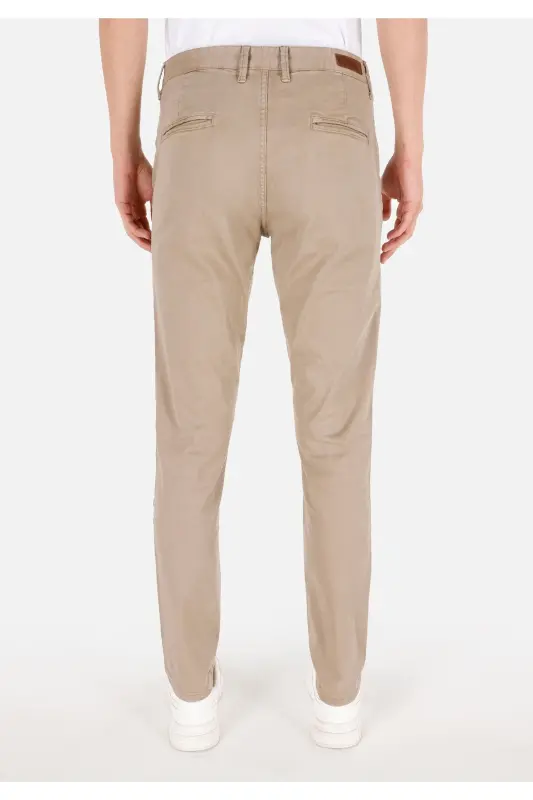 Slim fit, mid rise, straight leg, beige men's pants (Cl1049749) - 2