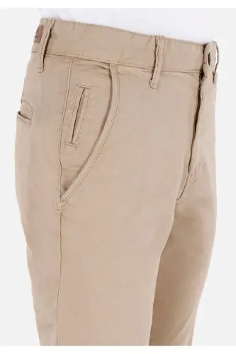 Slim fit, mid rise, straight leg, beige men's pants (Cl1049749) - 5