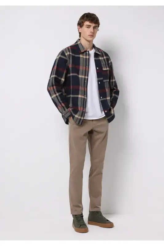 Slim fit, mid rise, straight leg, beige men's pants (Cl1049749) - 3