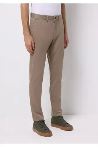 Slim fit, mid rise, straight leg, beige men's pants (Cl1049749) - 4