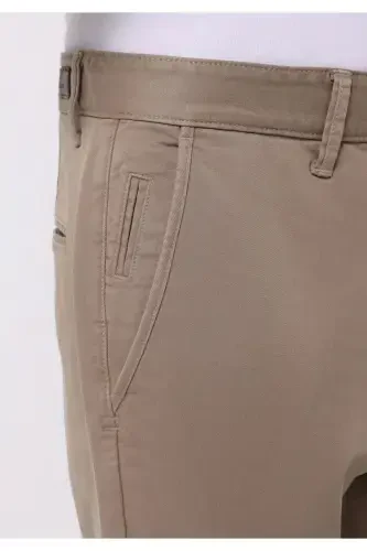 Slim fit, mid rise, straight leg, beige men's pants (Cl1049749) - 5