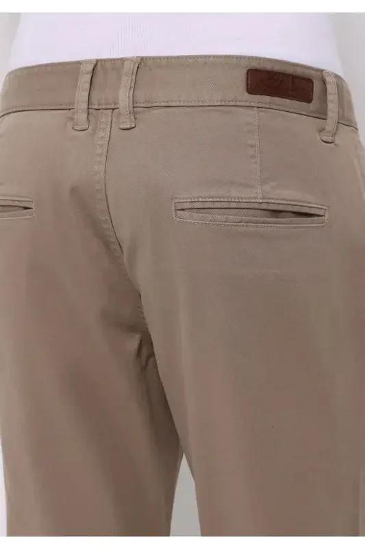 Slim fit, mid rise, straight leg, beige men's pants (Cl1049749) - 6