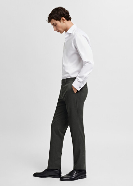 Slim fit mikro naqshli twill ko'ylak - 12