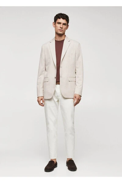 Slim Fit Mini Weaved Blazer Jacket - 2