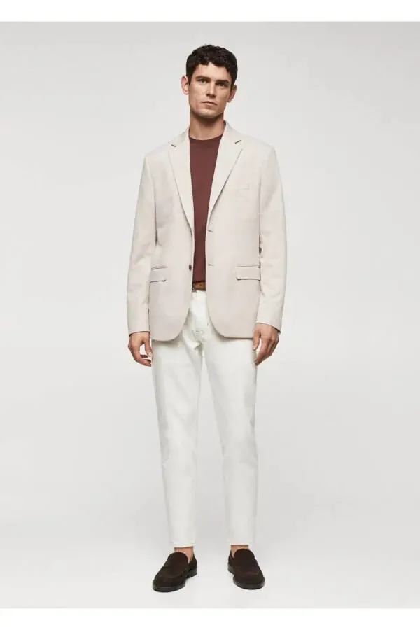 Slim Fit Mini Weaved Blazer Jacket - 2