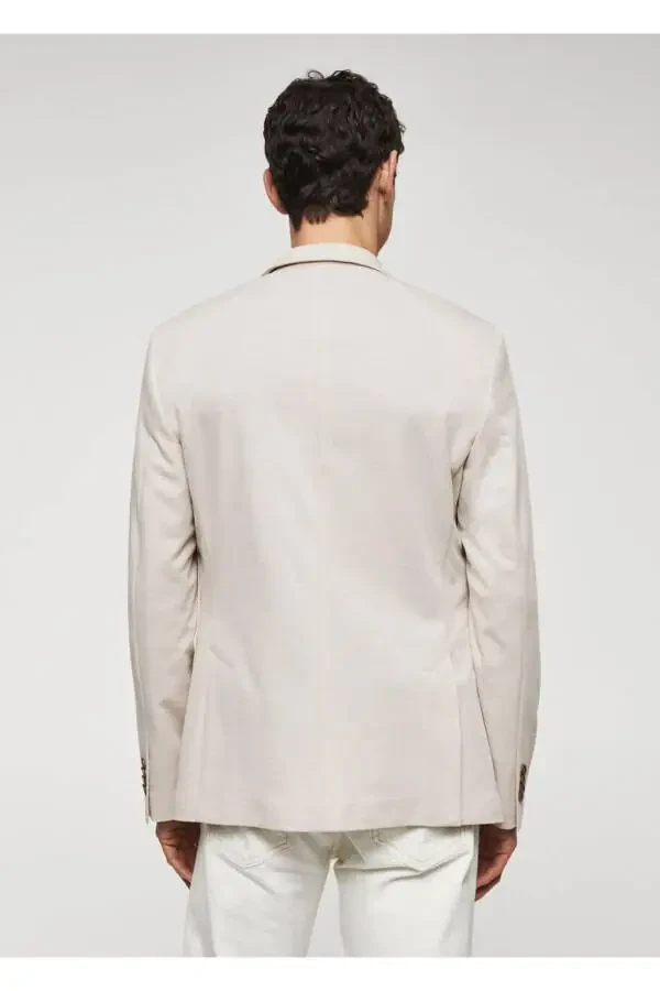 Slim Fit Mini Weaved Blazer Jacket - 4