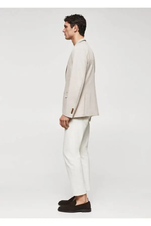 Slim Fit Mini Weaved Blazer Jacket - 7