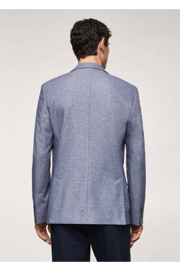 Slim Fit Mini Woven Blazer Jacket - 4