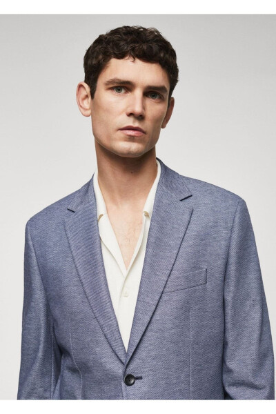 Slim Fit Mini Woven Blazer Jacket - 6