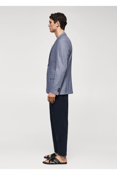 Slim Fit Mini Woven Blazer Jacket - 7