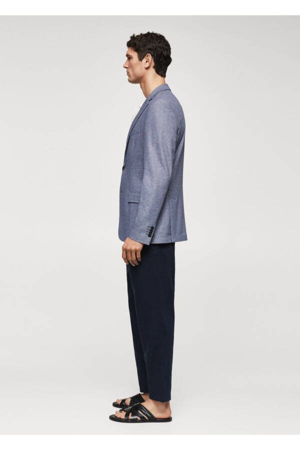 Slim Fit Mini Woven Blazer Jacket - 7