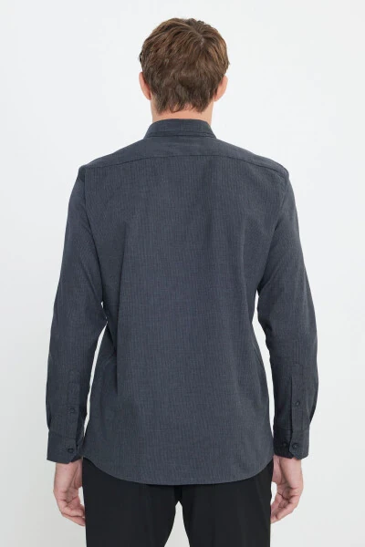 Slim Fit Narrow Cut Classic Collar Textured Shirt - 6