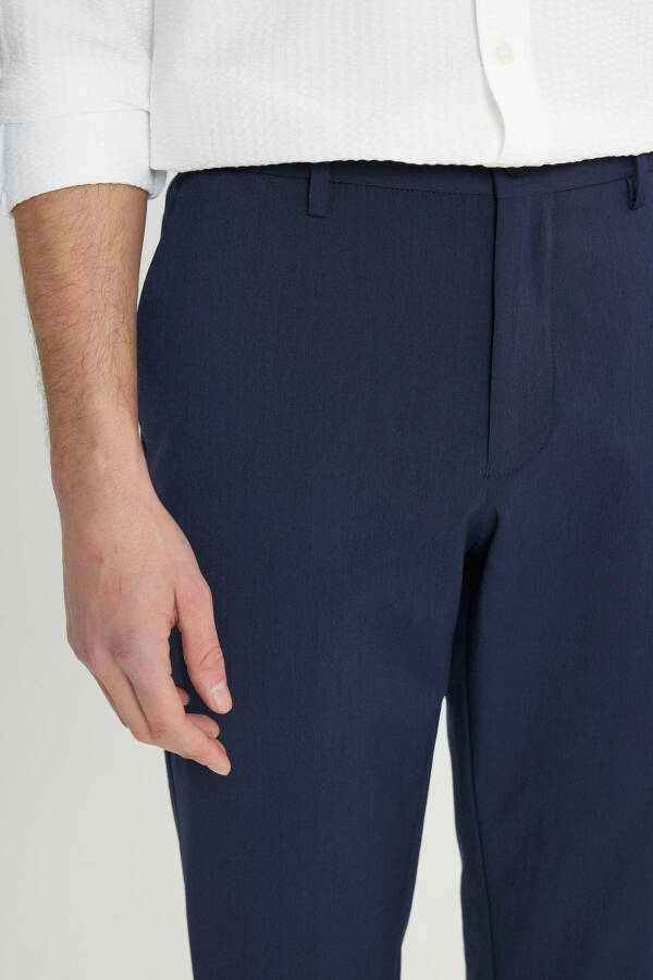 Slim Fit Narrow Cut Elastic Waist Side Pocket Flexible Cas - 4