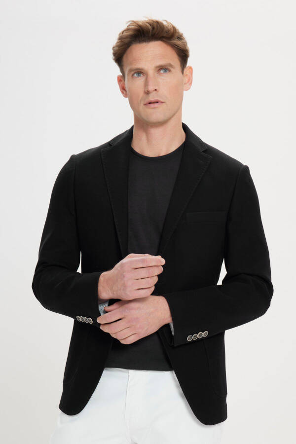 Slim Fit Narrow Cut Mono Collar 100% Cotton Patterned Si - 5