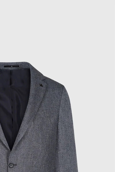 Slim Fit Narrow Cut Patterned Single-Breasted Navy Blazer with Flap Pockets - 8