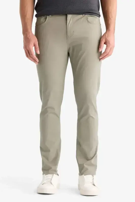 Slim Fit Narrow Cut Slim Leg Trousers-Light Khaki - 5