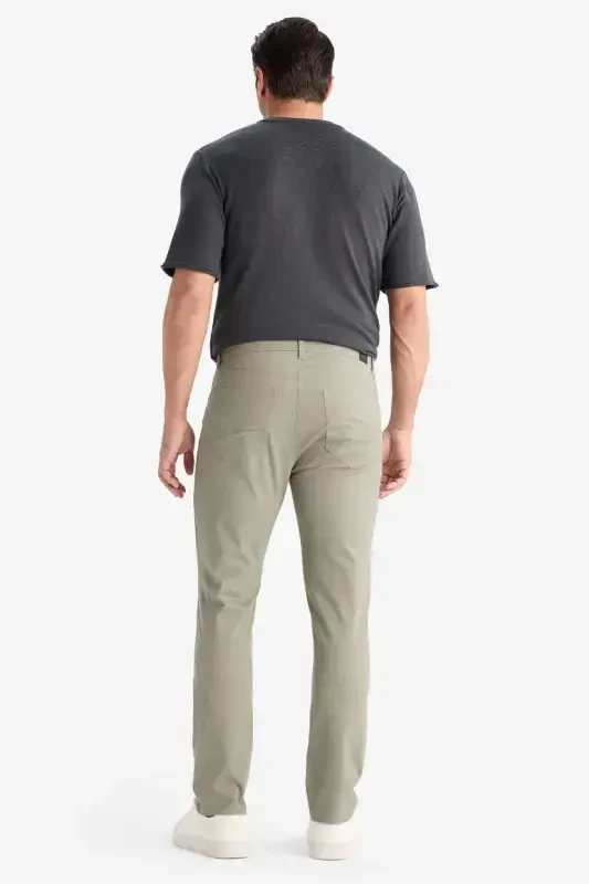 Slim Fit Narrow Cut Slim Leg Trousers-Light Khaki - 7