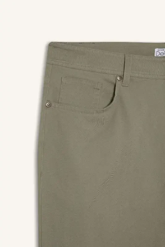 Slim Fit Narrow Cut Slim Leg Trousers-Light Khaki - 9