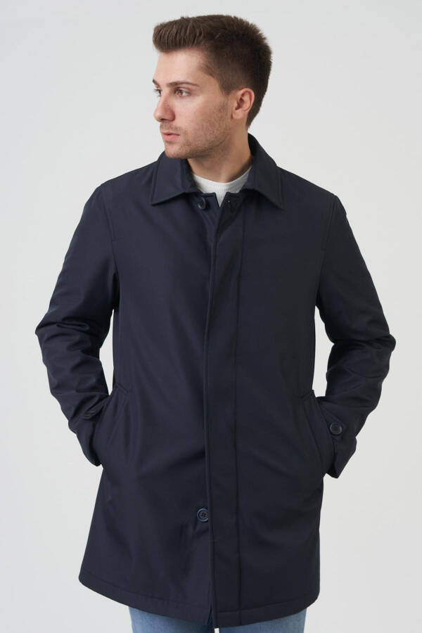 Slim Fit Navy Coat - 9