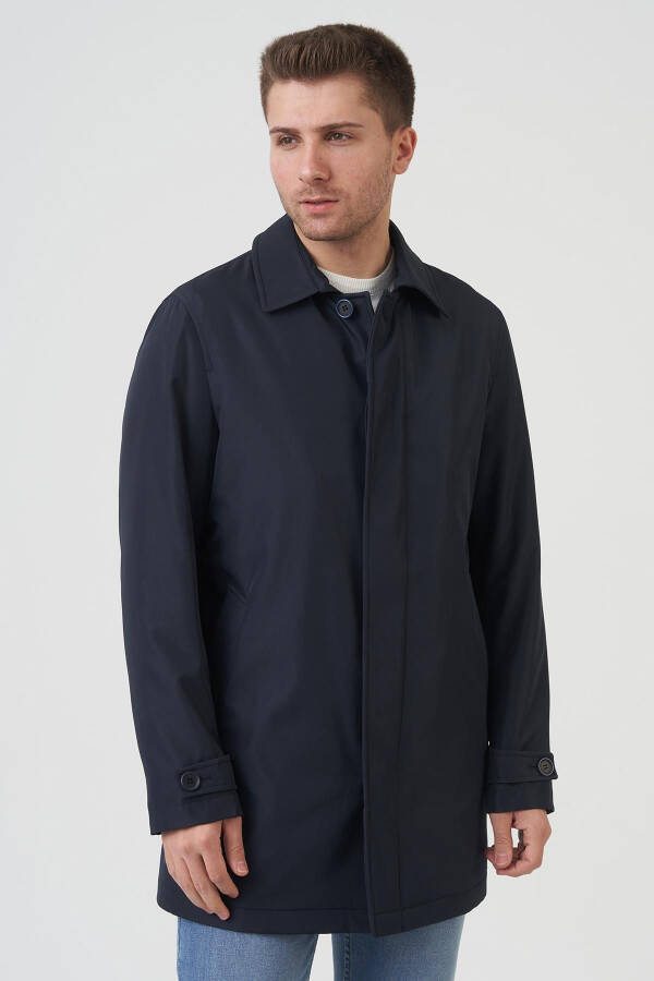 Slim Fit Navy Coat - 11