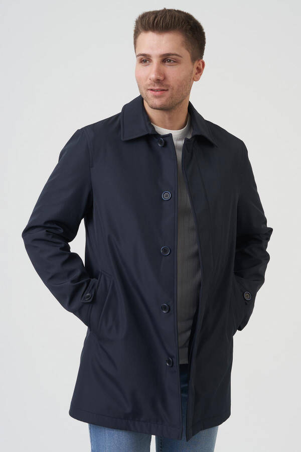 Slim Fit Navy Coat - 14