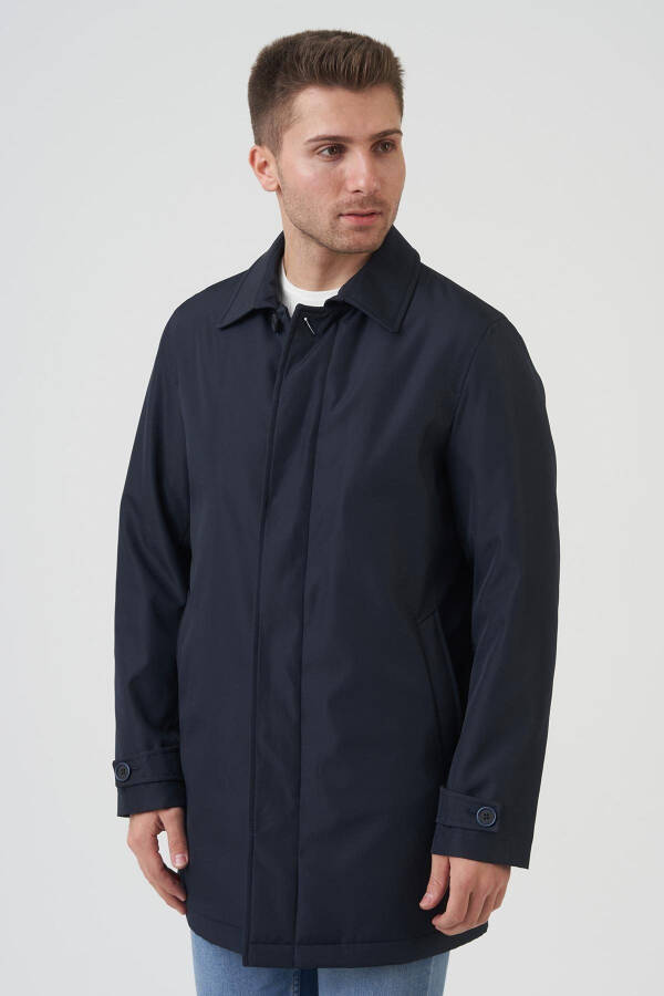 Slim Fit Navy Coat - 5