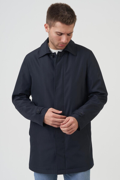 Slim Fit Navy Coat - 7