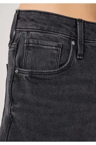 Slim fit, normal waist, grey women's jeans. - 4