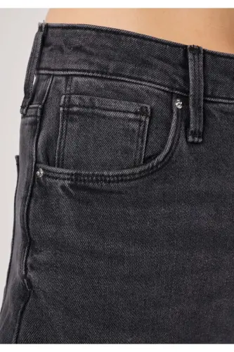 Slim fit, normal waist, grey women's jeans. - 4