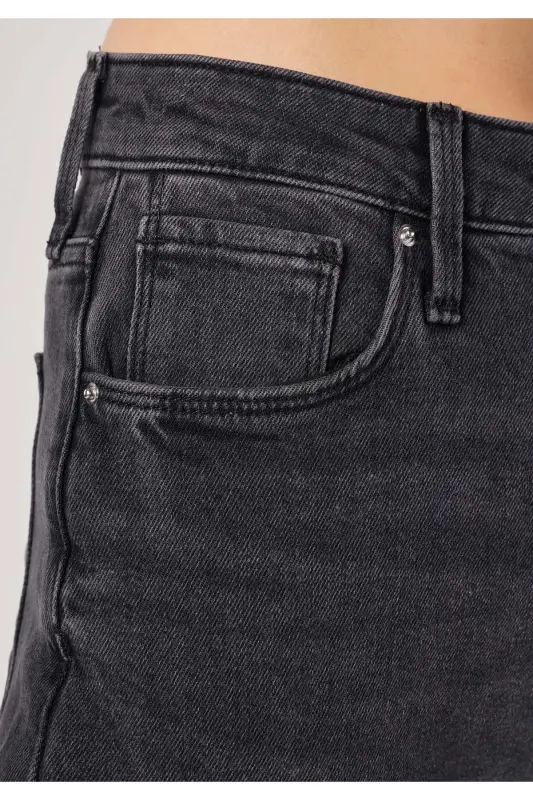 Slim fit, normal waist, grey women's jeans. - 4