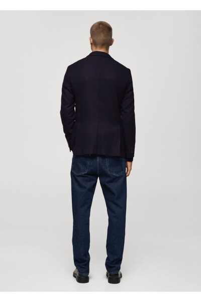 Slim-fit notched lapel double-breasted blazer - 4