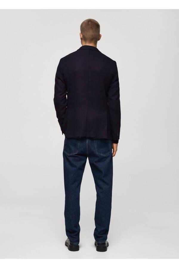 Slim-fit notched lapel double-breasted blazer - 4