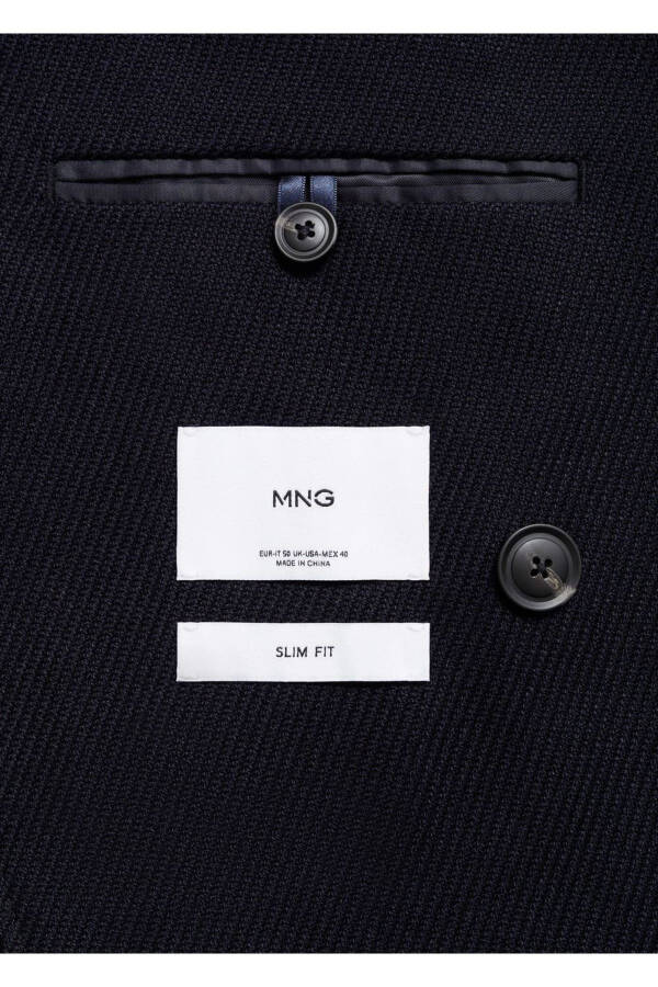 Slim-fit notched lapel double-breasted blazer - 8