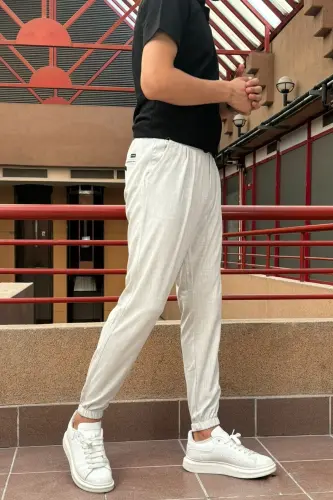 Slim Fit, Old Money Culture, Flexible, Pleated, Elastic Waistband and Cuffs, Jogger Pants 24INP199D - 8