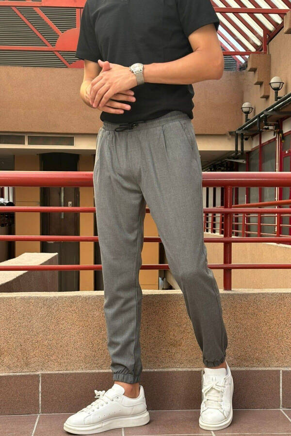 Slim Fit, Old Money Culture, Flexible, Pleated, Elastic Waistband and Cuffs, Jogger Pants 24INP199D - 7