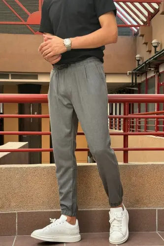 Slim Fit, Old Money Culture, Flexible, Pleated, Elastic Waistband and Cuffs, Jogger Pants 24INP199D - 4