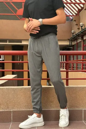 Slim Fit, Old Money Culture, Flexible, Pleated, Elastic Waistband and Cuffs, Jogger Pants 24INP199D - 8