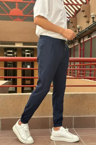 Slim Fit, Old Money Culture, Stretchy, Pleated, Elastic Waist and Leg, Jogger Pants 24INP199D - 5