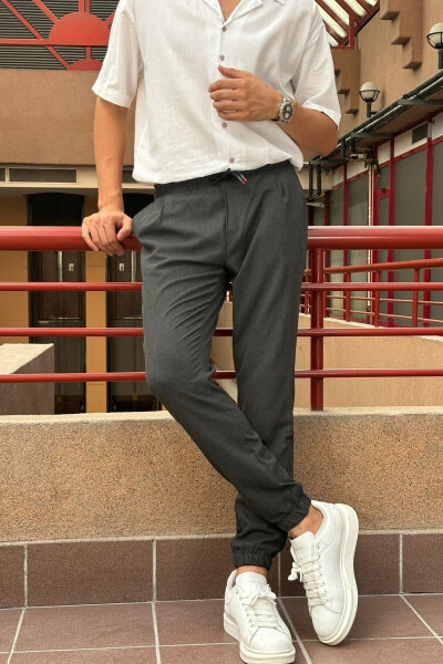 Slim Fit, Old Money Madaniyati, Elastik, Burmali, Bel-Oyoq Lastikli, Jogger Shimim 24INP199D - 7