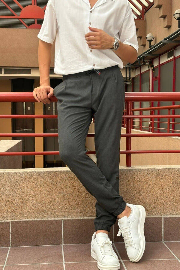 Slim Fit, Old Money Madaniyati, Elastik, Burmali, Bel-Oyoq Lastikli, Jogger Shimim 24INP199D - 1