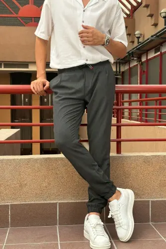 Slim Fit, Old Money Madaniyati, Elastik, Burmali, Bel-Oyoq Lastikli, Jogger Shimim 24INP199D - INPOOL (1)