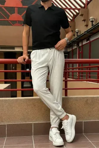 Slim Fit, Old Money Madaniyati, Elastik, Burmali, Bel-Oyoq Lastikli, Jogger Shimim 24INP199D - 8