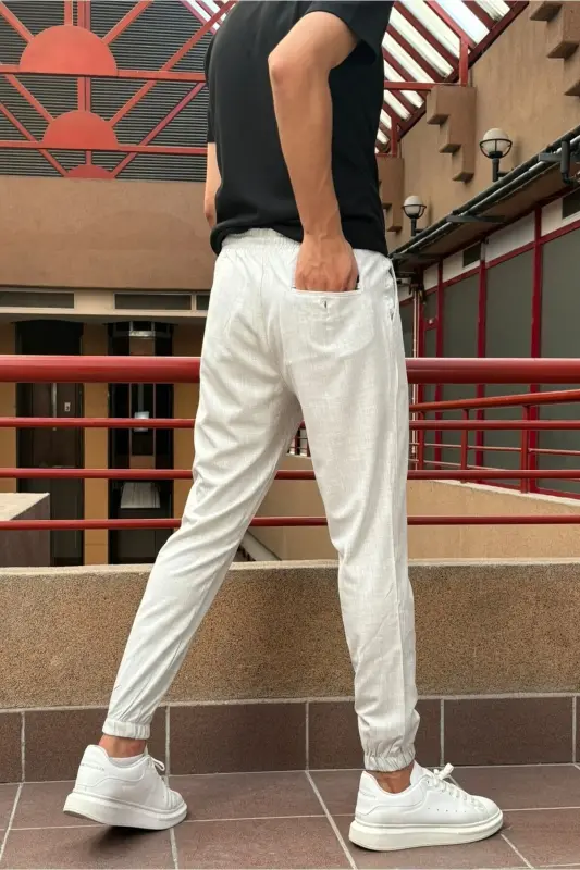 Slim Fit, Old Money Madaniyati, Elastik, Burmali, Bel-Oyoq Lastikli, Jogger Shimim 24INP199D - 5