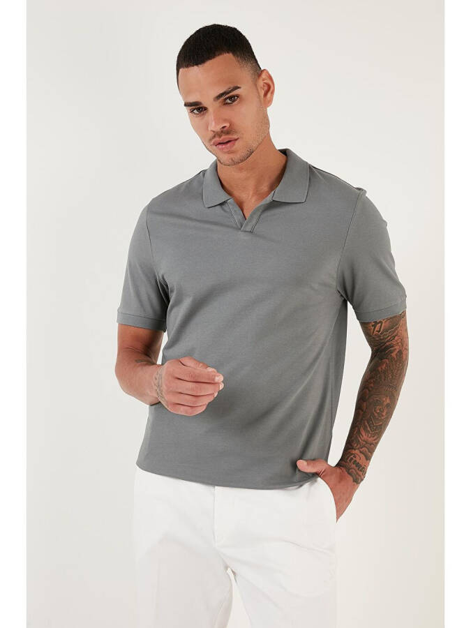 Haki Slim Fit Pamuklu Polo Tişört 5902141-Haki - 2