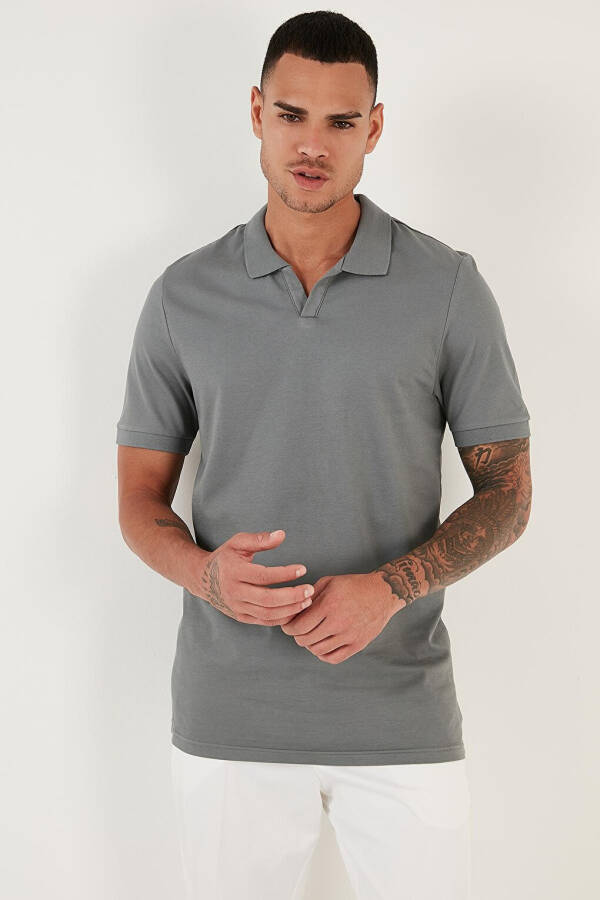 Haki Slim Fit Pamuklu Polo Tişört 5902141-Haki - 16
