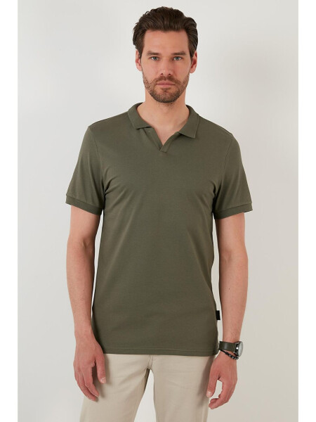 Haki Slim Fit Pamuklu Polo Tişört 5902141-Haki - 7