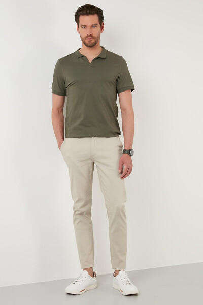 Haki Slim Fit Pamuklu Polo Tişört 5902141-Haki - 11