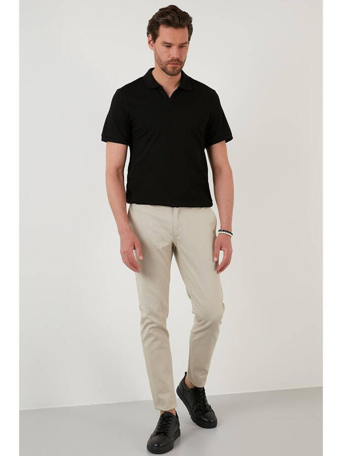 Siyah Slim Fit Pamuklu Polo Tişört 5902141-Siyah - 4