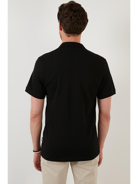 Siyah Slim Fit Pamuklu Polo Tişört 5902141-Siyah - 5